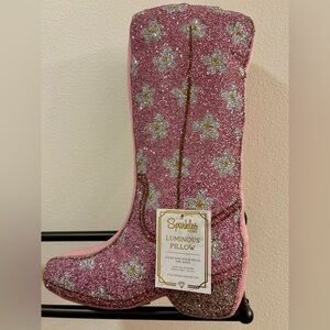 Pink Glitter Boot Pillow